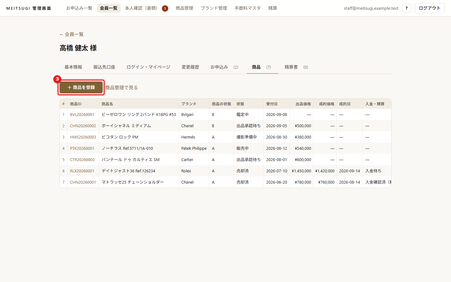 ＋ 商品を登録ボタン